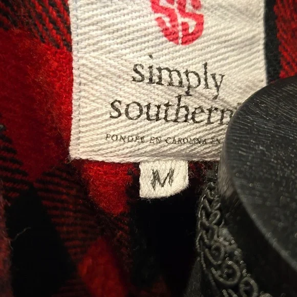 Simply Southern Red and Black Plaid Jacket - Picture 5 of 5